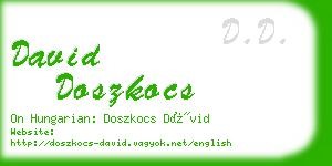 david doszkocs business card